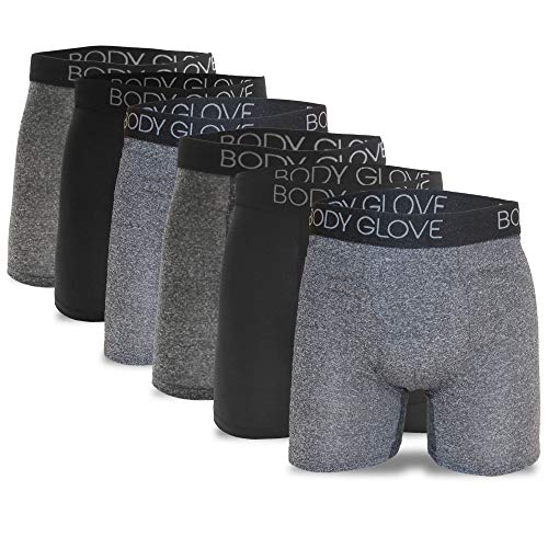 Twist Body Glove Men's Boxer Briefs 6-Pack Micro Modal, Contoured Shape, Soft & Breathable, Comfort Fit Underwear
