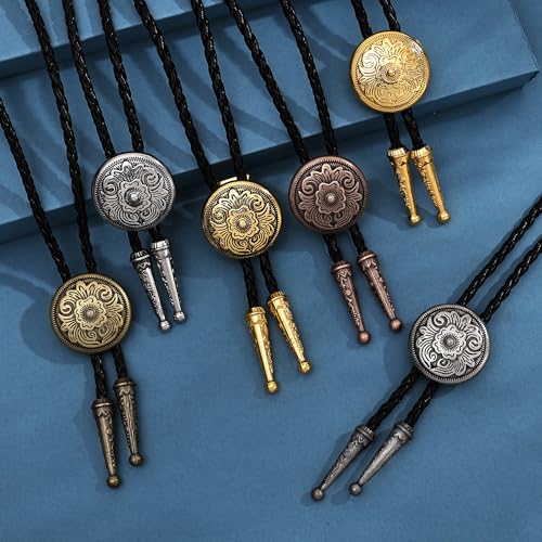 Image of Jeilwiy Bolo Tie for Men, Western Bolero Tie Cowboy Ties Native American Cowgirl Bolo Tie Accessories for Men Women