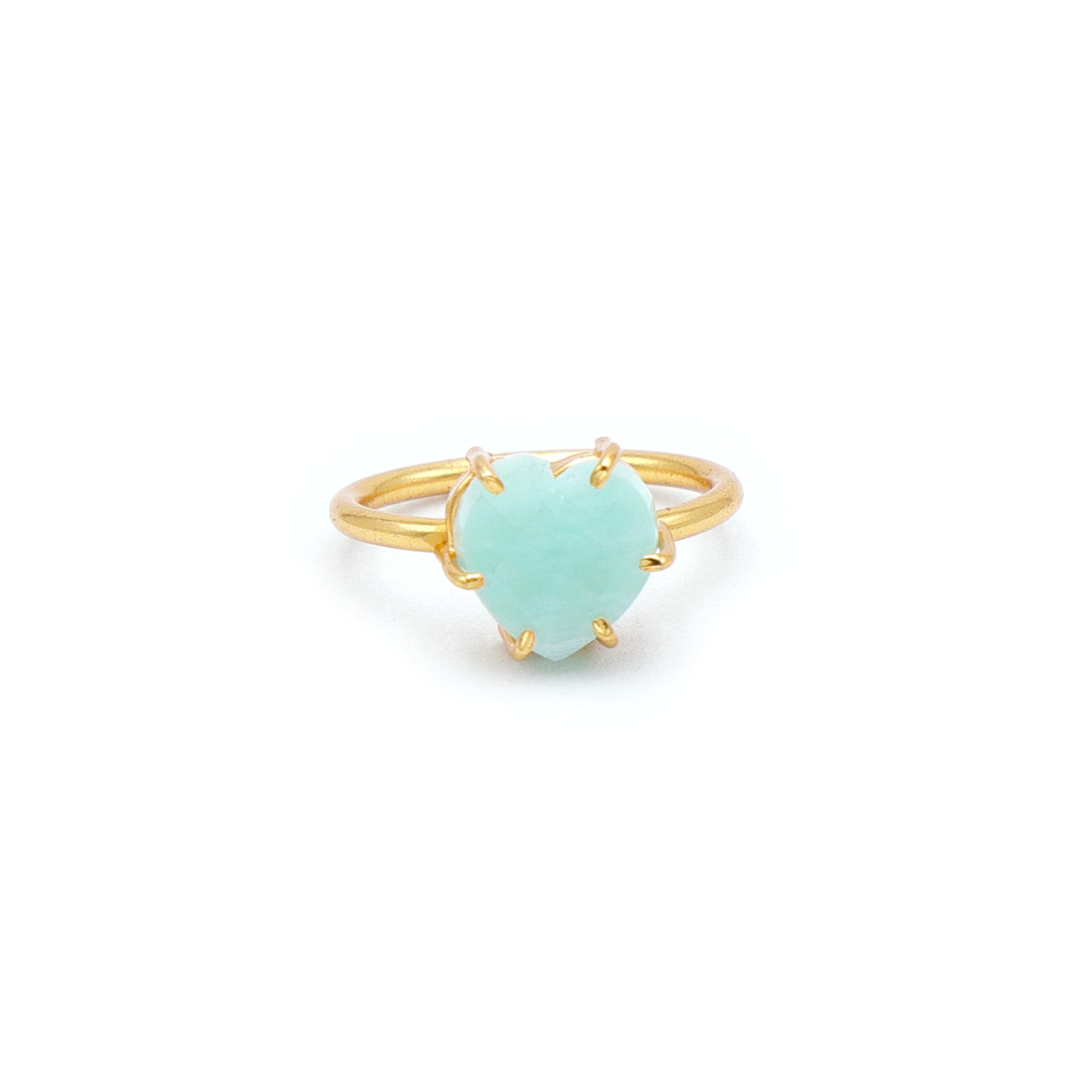 dua Amazonite Heart Carving Ring – Handmade Green Crystal Love Ring, Boho Jewelry-picture-20