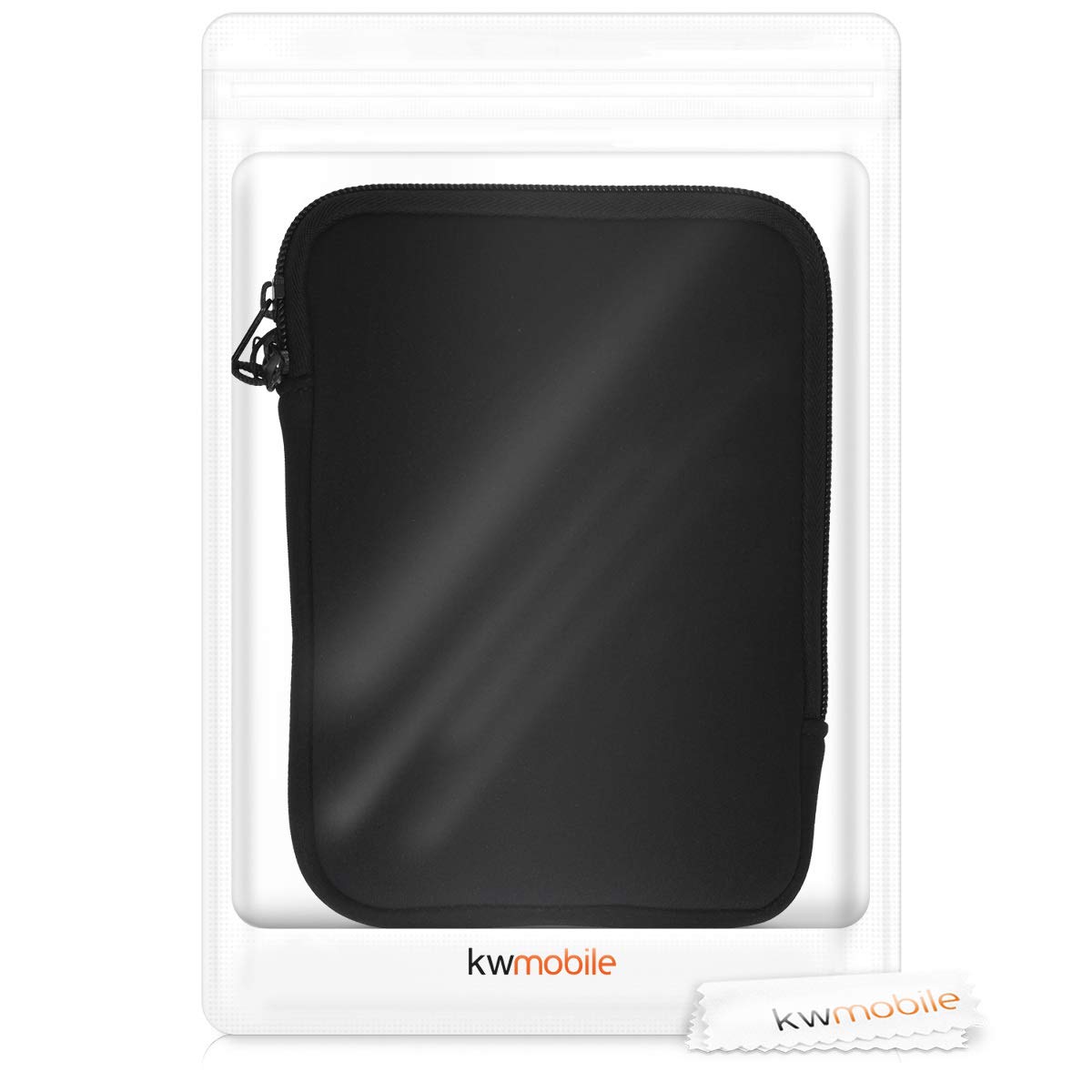 kwmobile Neoprenowe etui na czytnik e-booków rozmiar 15.2 cm – uniwersalne etui na e-booki z zamkiem błyskawicznym – czarne