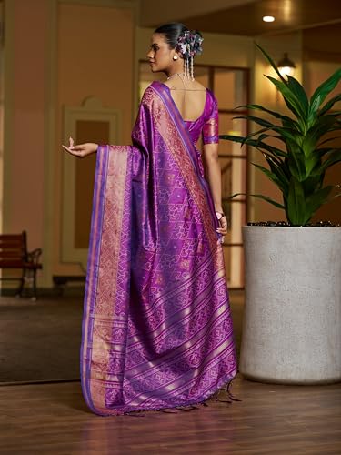Image of SWORNOF Womens Linen Silk Saree | Saree for Women With Unstitched Blouse | Saree with Blouse Piece | Soft and Skin Friendly