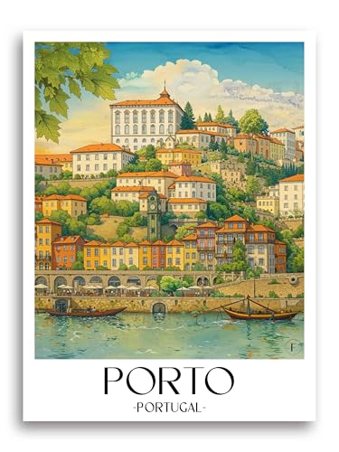 Poster de ville Porto Portugal tableau mural et impression d'art DIN A4 A3 A2 A1