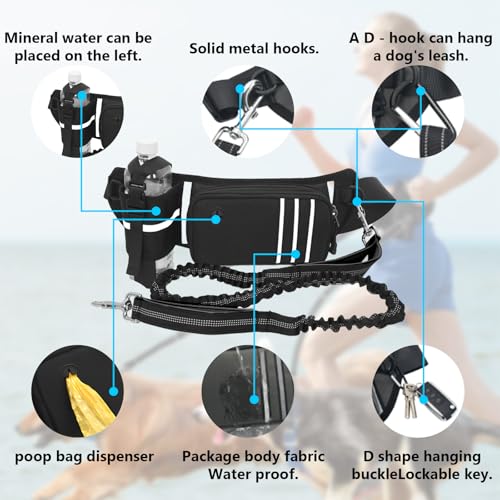 Laisse mains libres haute résistance en nylon imperméable pour grands chiens - 4