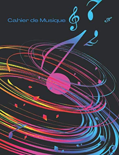 Cahier de musique 21,7 x 27,9 cm 48 pages 12 portées par page, Carnet de partitions vierges grand format