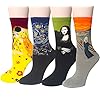 Womens Fun Socks Famous Painting Patterned Art Socks & Printed Cool Novelty Funny Socks for Women