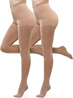 Vista 1 de LASETA Medias para mujer, 120D, con control superior, pantimedias opacas para invierno, 2 pares