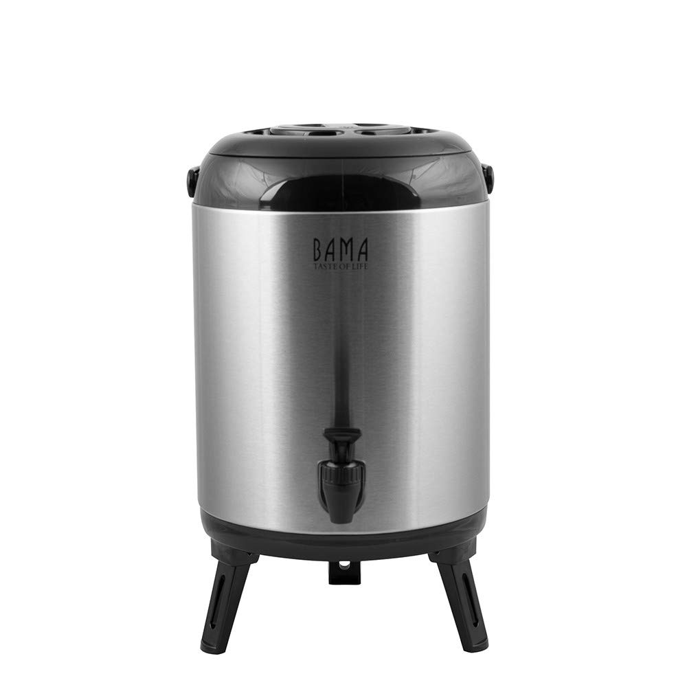 Bama Conterneur Isotherme avec Robinet 10L Portable Inox pour boissoins chaud ou froid Conservation 6h chaud, 8h froid