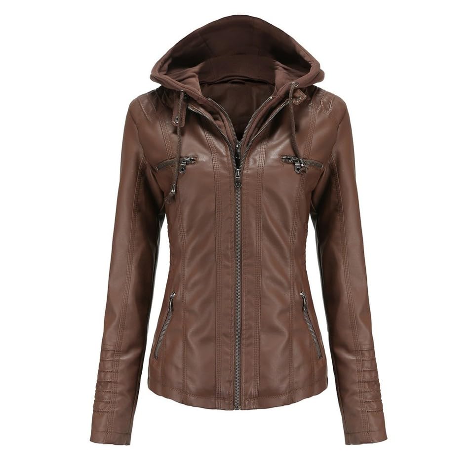 Veste motard femme grande taille XL café pour en finir avec le froid