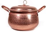 Olla de cobre for estofado, sopa de vapor, cacerola profunda morada, olla de vapor hecha a mano, olla de cobre caliente, ollas dobles hechas a mano