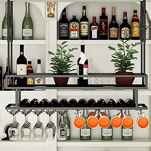 Soporte para botellas de vino ajustable negro y dorado miniatura 3
