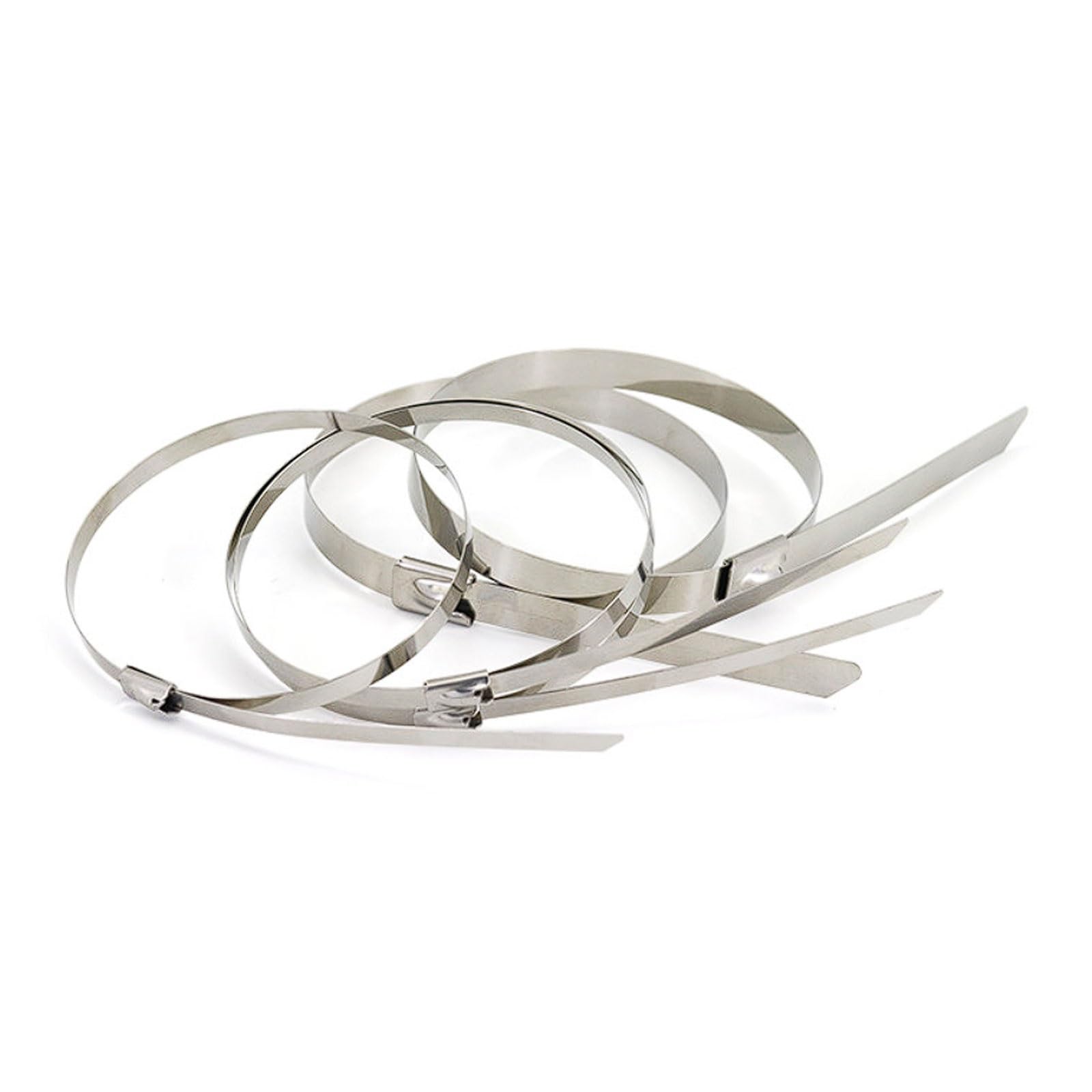 100 pezzi di fascetta autobloccante larghezza 12mm in acciaio inox 304 con fibbia resistente e tenditore a filo metallico per lunghezze 150-350mm Fibbia di fissaggio(12 * 150mm)