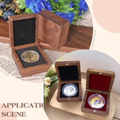 Caja para Moneda Decorativa con Base de Terciopelo Negra miniatura 5