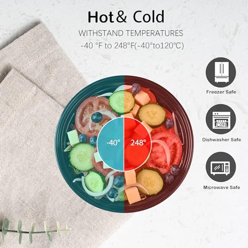 Image of LOKATSE HOME 32 oz Round Meal Prep Containers with Lids 48 Pack Food Storage Bento Box Microwave Dishwasher Freezer Safe