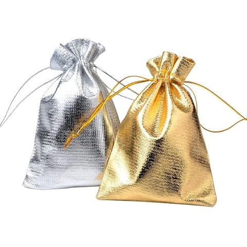 LYFANG 25pcs/lot Jewelry Packing Silver Gold Foil Cloth Drawstring Velvet Bag 7x9cm 9x12cm 10x15cm Wedding Gift Bags & Pouches Cover