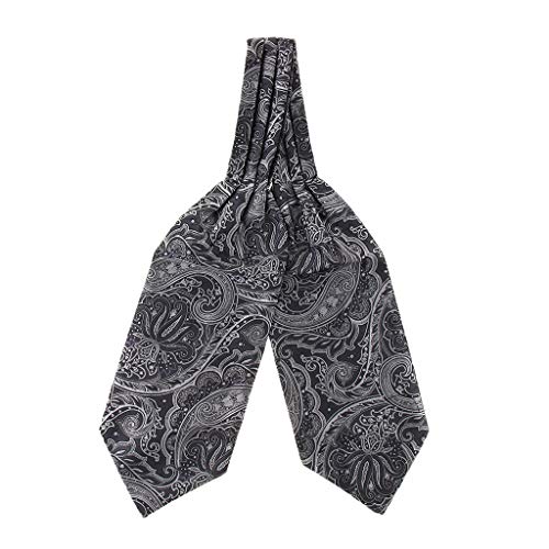 Fityle Mens Casamento Gravata Formal Ascot Scrunch Auto Pescoço Gravata Bolso Conjunto Quadrado - Pa