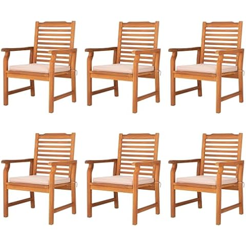 PHI VILLA Acacia Wood Dining Chairs Set Cover