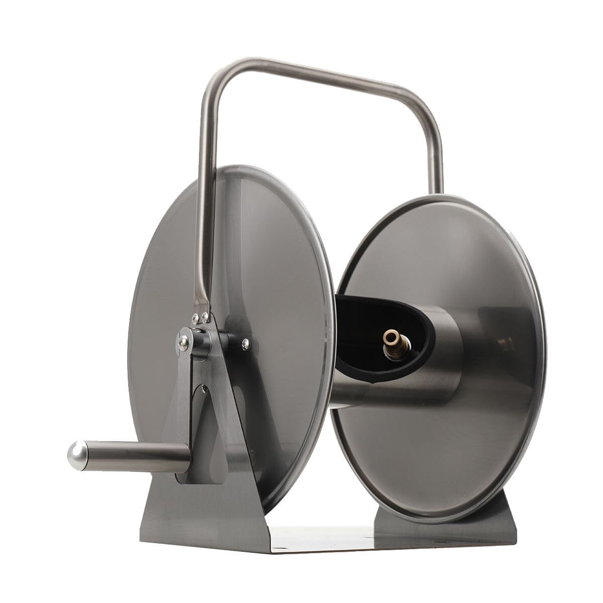 YILIKISS Professional Metal Hose Reel, Essential Garden Accessory for Neat Hose Storage, Wall-Mounted or Freestanding Garden Hose Reel, 27.5 * 20 * 43cm
