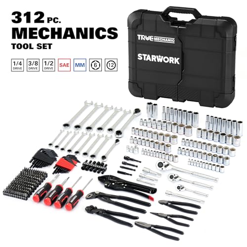 Image of STARWORK TRUE MECHANIC 312-Piece Mechanics Tool Set and Socket Set, Professional, SAE /Metric, Mirror-Finish Sockets & Ratchet Wrenches