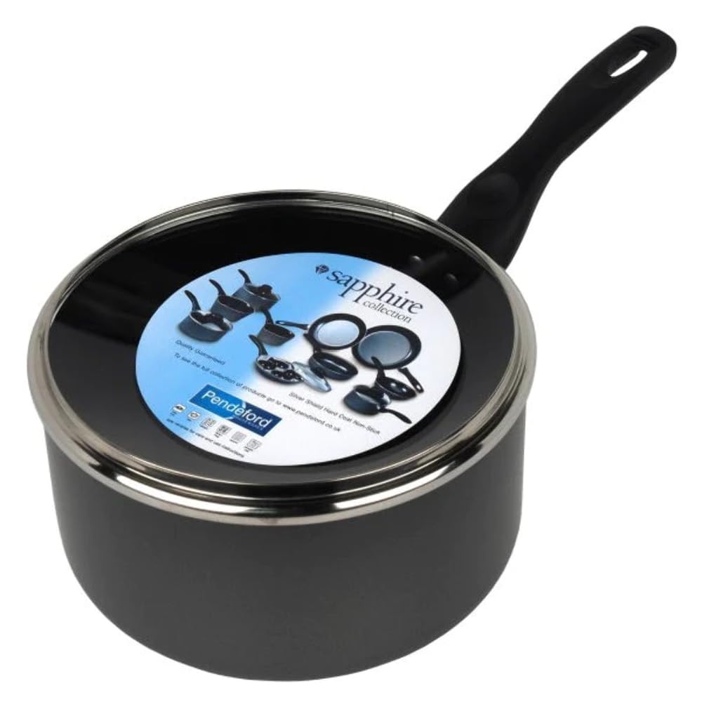Sapphire collection P046 Sapphire Collection 20cm Non Stick Sauce Pan, Black