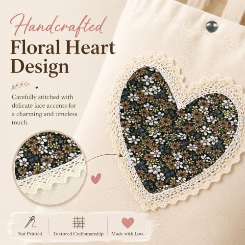Image of Christian Tote Bag Gift for Women, Canvas Bible Bag Handmade Floral Cross