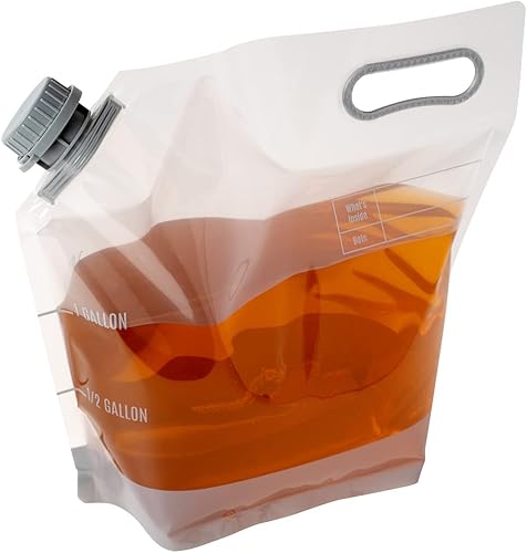Restaurantware Cater Tek - Contenedores de agua de 1 galón, 10 bolsas para bebidas, plegables, incluye tapas a prueba de manipulaciones, bolsas de