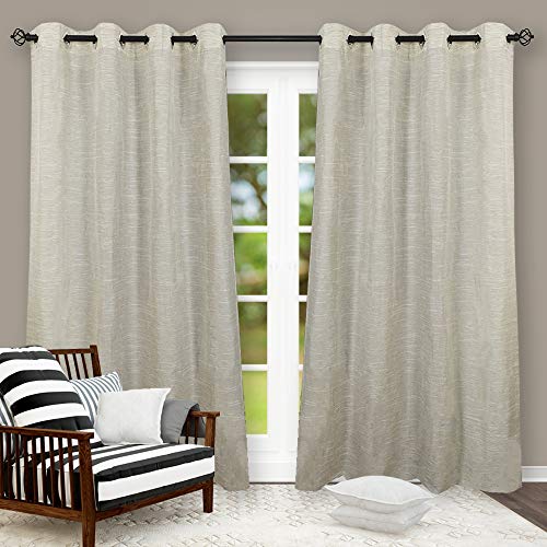 Cortina Rustica Flame Linho Ilhos Crom 2,30 x 3,00 Largura Cor:Natural