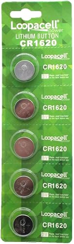 LOOPACELL Batería de litio CR1620 Paquete de 5 baterías