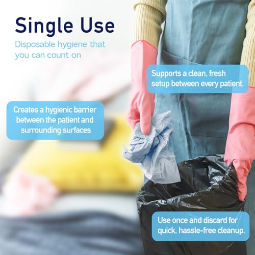 Image of Dynarex Disposable Drape Sheets - 40 inch x 48 inch (Case of 100), Blue, 2-Ply Tissue Paper for Patient Privacy, Exams, and Procedures