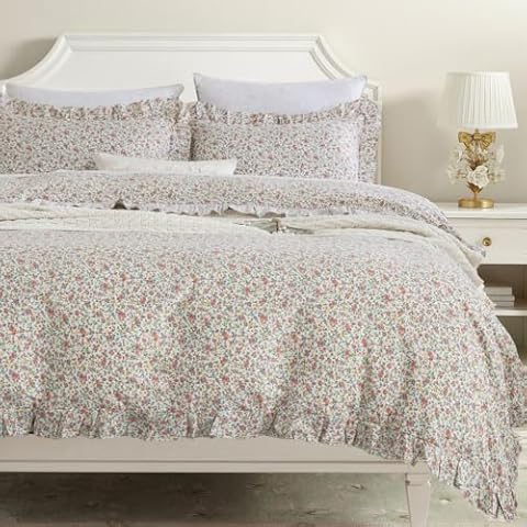 DAUAOTO Twin Size Floral Duvet Cover Set Cover