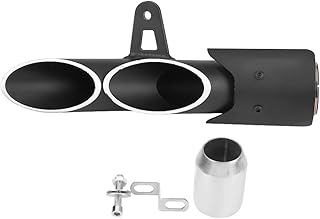 Elerose Motorrad Schalldämpfer Auspuff Dual-outlet Rohr Edelstahl Körper