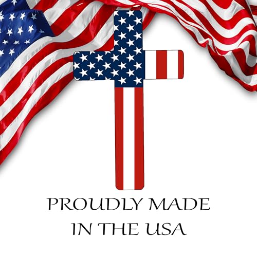 Image of Large Flag Cross US United States of America USA Car Truck Window Decal Sticker Patriotic Auto Bumper Vinyl for Car Truck Patriotic Religious (8 Inch)