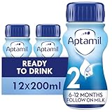 Aptamil 2 Follow On Baby Milk Ready to Use Liquid Formula, 6-12 Months, 200ml (Pack of 12)