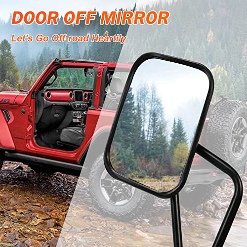 Doors Off Mirrors Compatible With Jeep Wrangler Jk Jl & Unlimited,Anti-Shake And Wider View Mirror Door Off Easier Install Door Hinge Mirror #TOP1