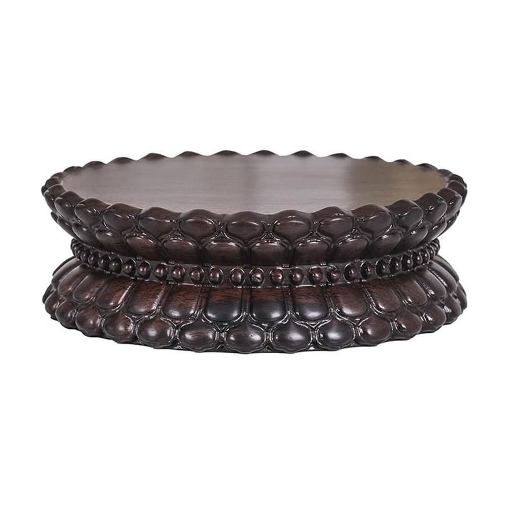ZENY896V Home Round Flowerpot Bonsai Base, Ebony Lotus Flower Display Pedestal, for Home Office Decor Decor
