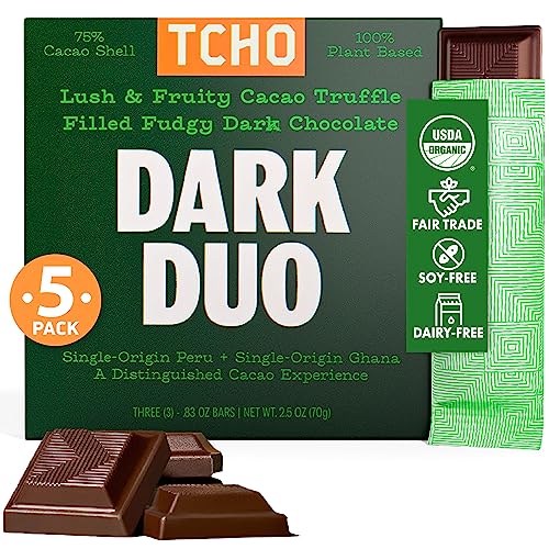 TCHO Dark Duo 75% Organic Chocolate Bars