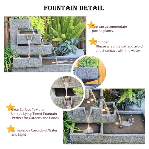 Tankana Tiered Water Fountain Outdoor Garden thumb #2