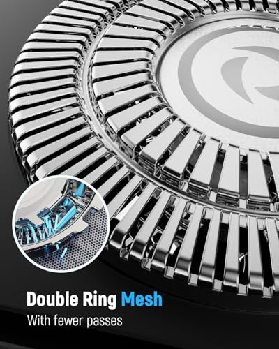 Image of Electric Razor for Men Waterproof: 5D Floating Rotary Shaver for Travel Wet or Dry - ๐๐๐ง๐ฌ๐ข๐ญ๐ข๐ฏ๐ ๐๐ค๐ข๐ง ๐๐๐ซ๐, USB Fast Charging, Stainless Steel Blades, Pop-up Trimmer Chic Black