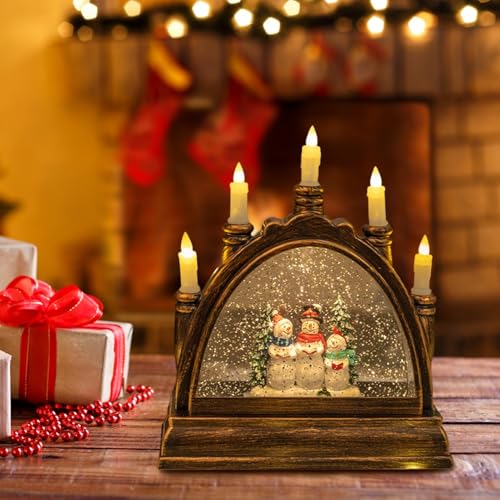 Linterna musical para el hogar con efecto de nieve brillante y luces LED 3