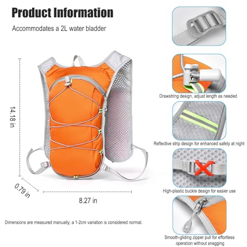Mochila Deportiva Ligera para Senderismo y Ciclismo Naranja miniatura 2