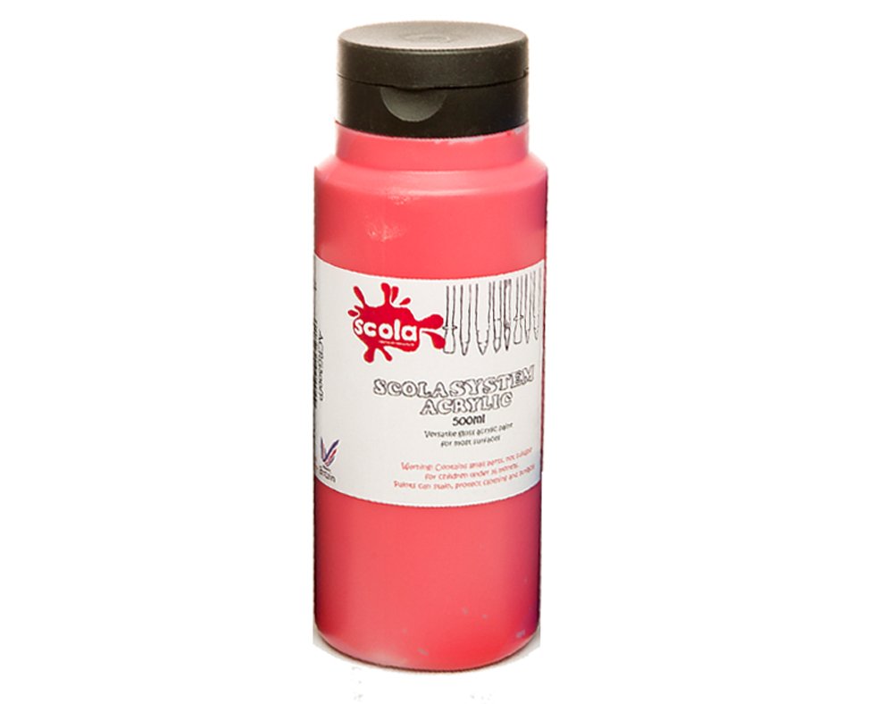 Scola Red 500Ml System Scarlet Pure Acrylic Artist Paint