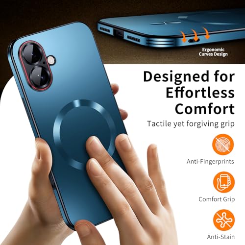 Image of for iPhone 17 Case,Slim Design Compatible with MagSafe,Strong Magnetic Shockproof Military-Grade Protection for Screen & Camera Cover Case for 17,Blue