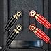 2 Pairs Connectors Adapters Crimp Barrier Spades, 0ga Gauge Strip Spade Connectors Plugs Crimp Barrier Spades Strip Terminal Spade Fork Adapters for Speaker Wire Cable Terminal Plug, Red Black