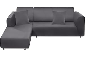 Couch Cover Sectional Velvet 2-Piece Soft Stretch Sofa Cover