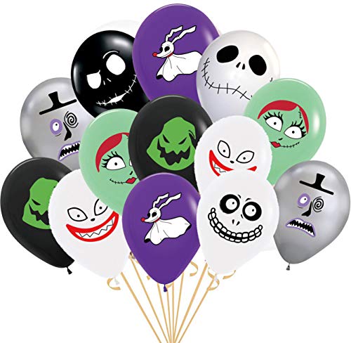24PC LATEX jack skellington nightmare b4 before xmas christmas BALLOONS PARTY SUPPLIES DECORATION THEME SIDE THE BIRTHDAY A2