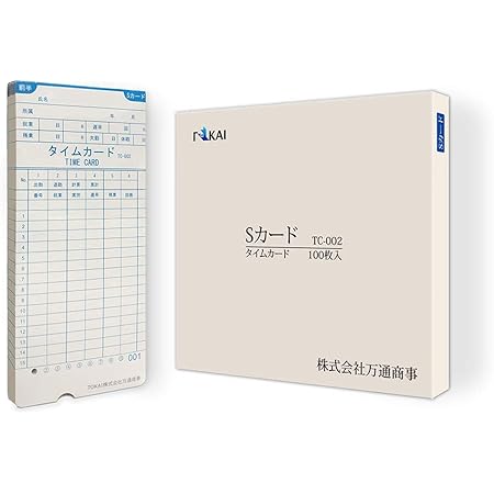 Amazon タイムカード Tokai 002s対応 Sカード Tc 002 集計機能対応 カード 番号001 100 100枚入り Tokai タイムレコーダー Tr 002s Tr002s専用 国内メーカー タイムカード用紙 文房具 オフィス用品