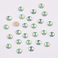 Vista 5 de 60 piezas de diamantes de imitación de cristal con formas mixtas con parte trasera plana, gemas de ópalo verde, 480 cuentas redondas 3D