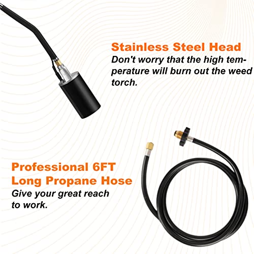 YOUDO-Propane-Torch-Weed-Burner-Heavy-Duty-Flame-Thrower-500-BTU-with-CSA-Certificate-Extra-Long-6FT-Hose-Push-Button-Igniter-Flame-Control-Ergonomic-Handle-for-Garden-Weeds-Ice-Snow