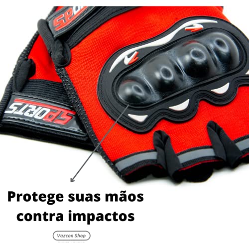 Kit Óculos De Sol Ciclista + Luvas Protetoras Ciclismo Bicicleta (Preto)