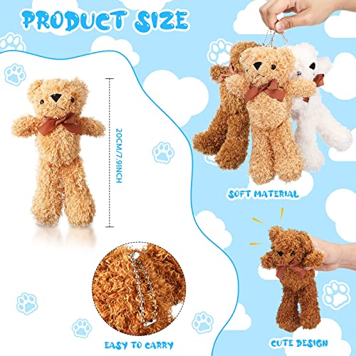 Hydren 9 Pcs Mini Bear Toy Soft Stuffed Tiny Bear 8 Inch Bear Keychain Plush Cute Stuffed Animals Small Bear Party Favors For Birthday Wedding Party Decorations (Beige, Light Brown, Brown) #TOP1