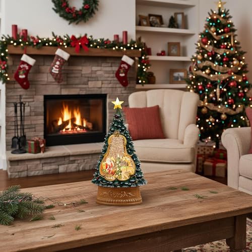 Linterna de globo árbol de Navidad con luz, decoración navideña para chimenea 4